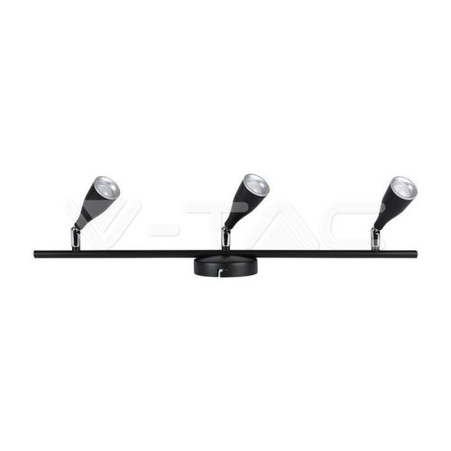 13.5W LED Fali lámpa, 3 foglalattal, fekete színű 3000K