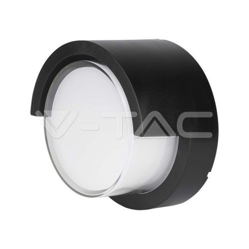 12W LED fali lámpa, kerek forma, fekete színű 3000K, IP65