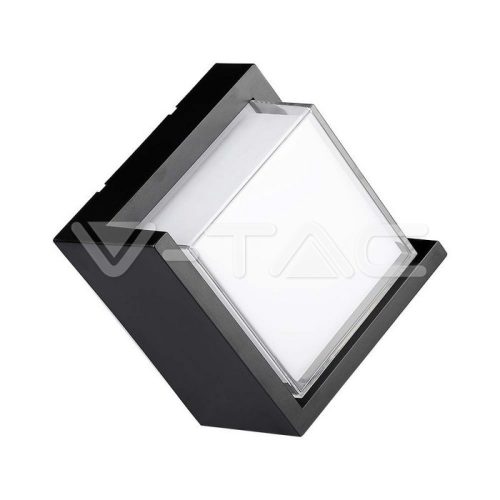 12W LED fali lámpa, négyszög forma, fekete színű 3000K, IP65