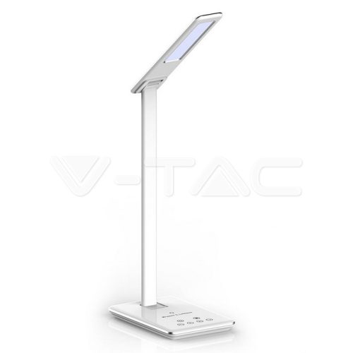 5W LED Asztali lámpa, 3 az 1-ben vezeték nélküli töltő, fehér színű