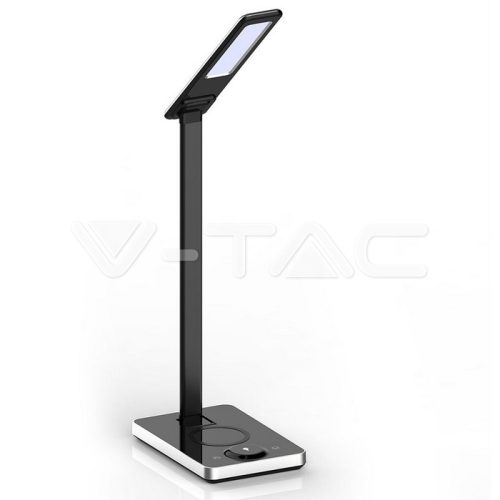 5W LED Asztali lámpa, 3 az 1-ben vezeték nélküli töltő, fekete színű