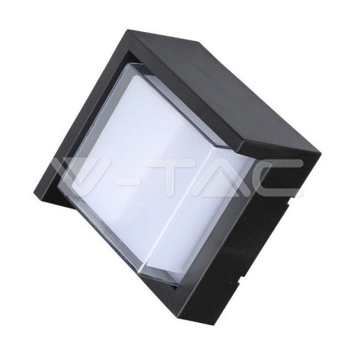 7W LED fali lámpa, négyszög forma, fekete színű 3000K, IP65