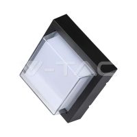 7W LED fali lámpa négyszög fekete 3000K - 218612 V-TAC