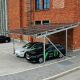 Kocsibeálló integrált napelemes rendszerrel, lítium akkumulátor 20 kWh + napelem inverter 8 kW + 15 napelem (V-TAC)