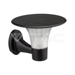   15W LED Napelemes fali lámpa LiFePO4 akkumulátor 6000mAh 6000K+4000K, fekete színű (V-TAC)
