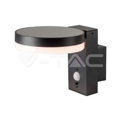   5.5W LED napelemes fali lámpa PIR érzékelővel, kör alakú, 3000K, SMD, IP44 (V-TAC)