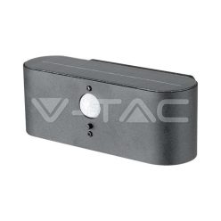   2.5W LED napelemes fali lámpa PIR érzékelővel, 3000K, SMD, IP44 (V-TAC)