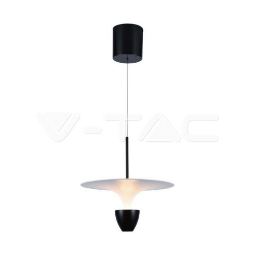 9W LED dizájner függőlámpa, 30x300x1370 mm, állítható magasságú, fehér és fekete színű, 3000K (V-TAC)