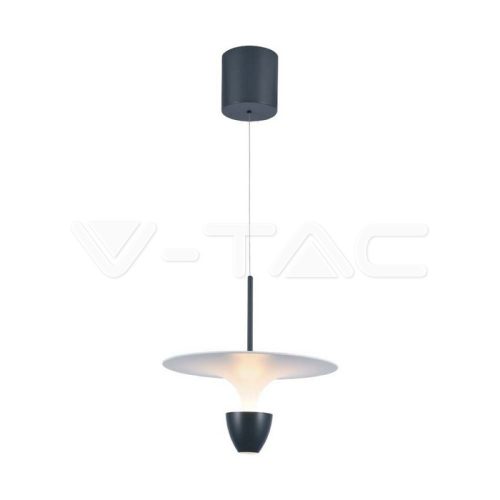 9W LED dizájner függőlámpa, 30x300x1370 mm, állítható magasságú, fehér és szürke színű, 3000K (V-TAC)