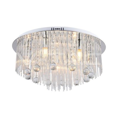 LED dizájner mennyezeti kristálylámpa, átlátszó, Ø600 mm, E14 (V-TAC)