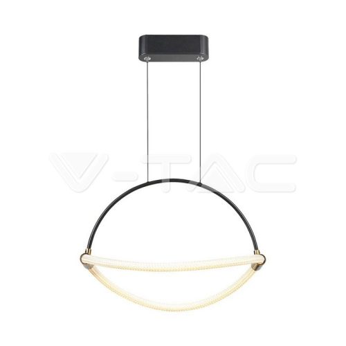 12W LED függőlámpa 1.5m-es kábellel, 400 mm, fekete színű, 3000K