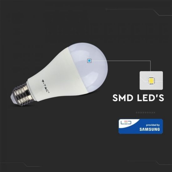 9W LED izzó E27 A70 beépített készenléti akkumulátorral 4000K - 2372 V-TAC