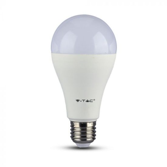 V-TAC LED IZZÓ AKKUMULÁTORRAL / E27 foglalattal / A70 típus / 9W / hideg fehér - 6400K / 806lumen / Samsung chip / VT-2309 2373