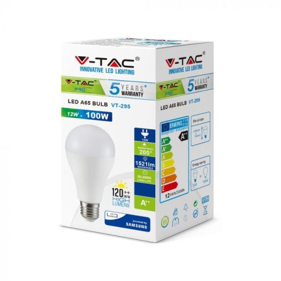 V-TAC LED IZZÓ / E27 / Samsung chip / 12W / VT-295 nappali fehér 250