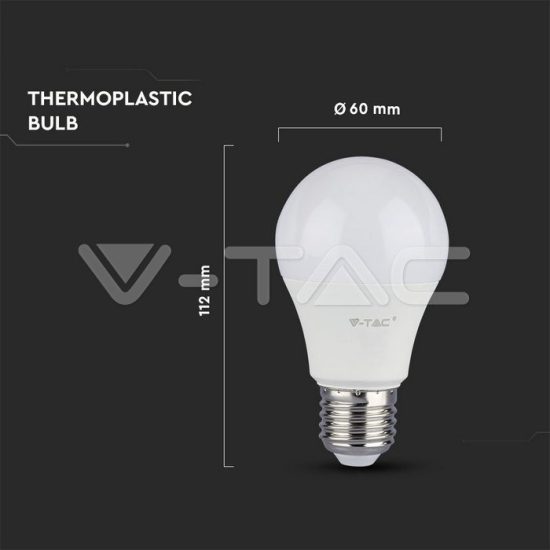 8,5W LED izzó Samsung chip E27 A60 6400K A++ 5 év garancia - PRO254 V-TAC