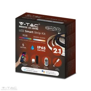   RGB+W LED szalag szett wifis smart vezérlővel és tápegységgel IP65 - 2628 V-TAC