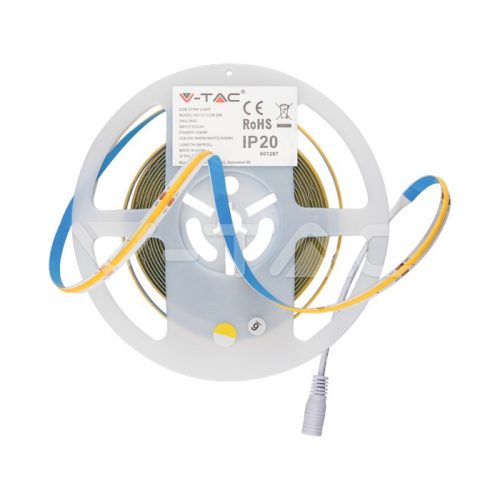 LED COB Szalag IP20 24V 6400K 280 LEDs 10W/m, folyamatos, egybefüggő fény