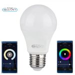   V-TAC LED IZZÓ SMART WIFI / E27 foglalattal / A60 típus / 10W / 2700K - 6400K + RGB / 806lumen / Dimmelhető / VT-5119 2751