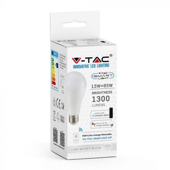 5,5W Wifis smart LED izzó E27 G45 RGB + CCT - 2755 V-TAC