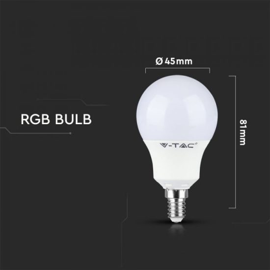 3,5W LED izzó E14 P45 RGB+CW 6400K - 2777 V-TAC