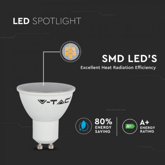 V-TAC LED SPOT / GU10 / 3,5W / 110° / RGB + meleg fehér - 3000K / 300lumen / VT-2244 2778