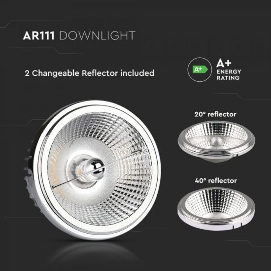 LED spotlámpa 20W AR111 40°/20° 220V ezüst 4000K  - 2793 V-TAC