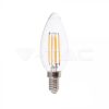 Retro LED izzó - 6W Filament E14 Gyertya 130lm/W Meleg fehér - 2848 V-TAC