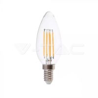   Retro LED izzó - 6W Filament E14 Gyertya 130lm/W Meleg fehér - 2848 V-TAC