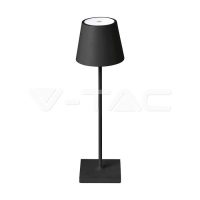   3W fekete LED újratölthető asztali lámpa 4000K - 2888 V-TAC