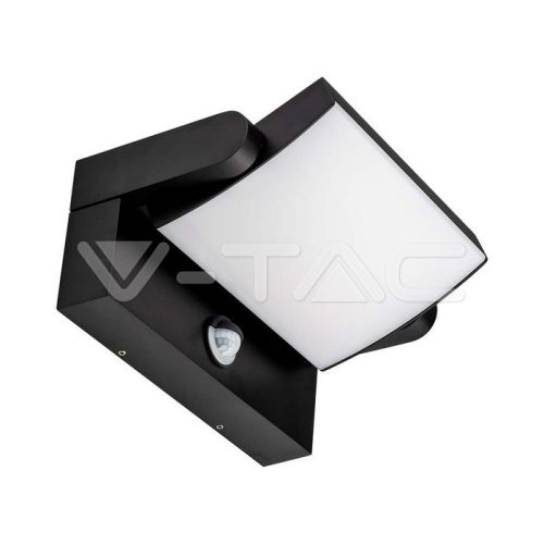 17W LED Fali lámpa, mozgásérzékelővel, fekete színű 3000K IP65 (V-TAC)