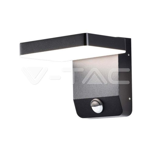 17W LED Fali lámpa, mozgásérzékelővel, fekete színű 4000K IP65 (V-TAC)