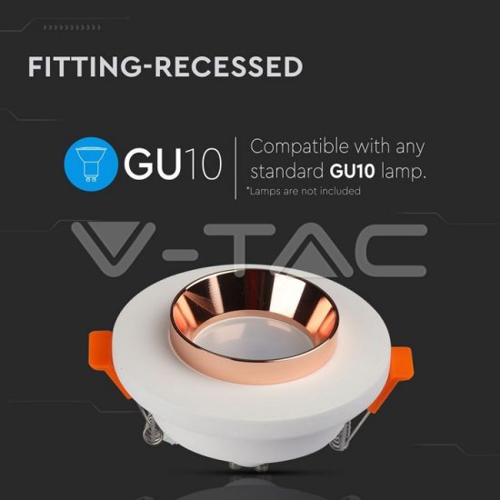GU10 gipsz fix kör keret porcelán foglalattal - 3123 V-TAC GU10 gipsz fix kör keret porcelán foglalattal - 3123 V-TAC