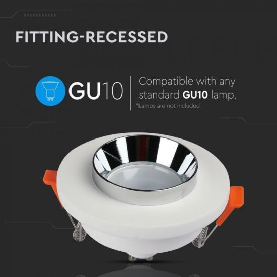 GU10 gipsz fix kör keret porcelán foglalattal - 3127 V-TAC