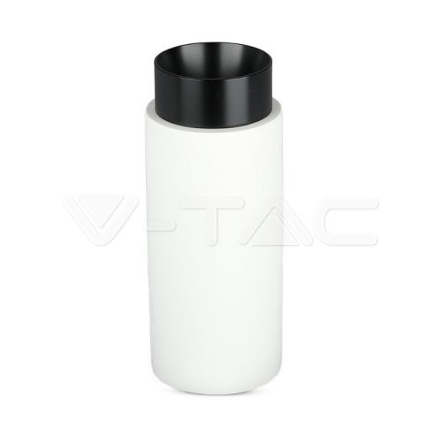 GU10 Keret, Gipsz és fém, fekete alsóval, kerek, felületi (V-TAC)