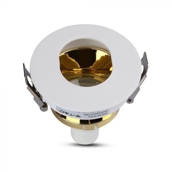 GU10 kör beépítőkeret fehér/arany - 3162 V-TAC