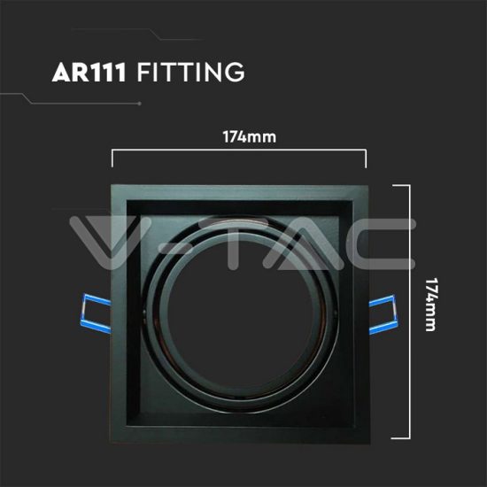 1x szerelék AR111-es fényforráshoz fekete - 3581 V-TAC