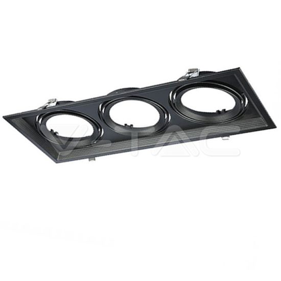 V-TAC LED SPOT BEÉPÍTŐ KERET / AR111 / 3-foglalat / fekete / szögletes / billenthető / VT- 7221 3583 V-TAC LED SPOT BEÉPÍTŐ KERET / AR111 / 3-foglalat / fekete / szögletes / billenthető / VT- 7221 3583