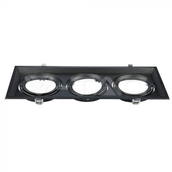 V-TAC LED SPOT BEÉPÍTŐ KERET / AR111 / 3-foglalat / fekete / szögletes / billenthető / VT- 7221 3583 V-TAC LED SPOT BEÉPÍTŐ KERET / AR111 / 3-foglalat / fekete / szögletes / billenthető / VT- 7221 3583