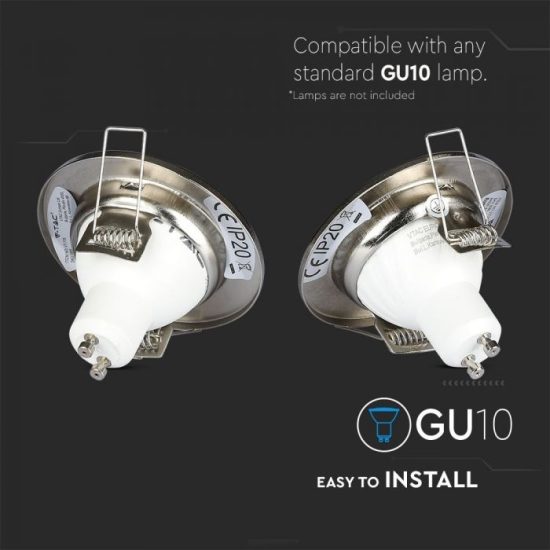 GU10 beépítőkeret nikkel 2db/csomag kör - 3585 V-TAC