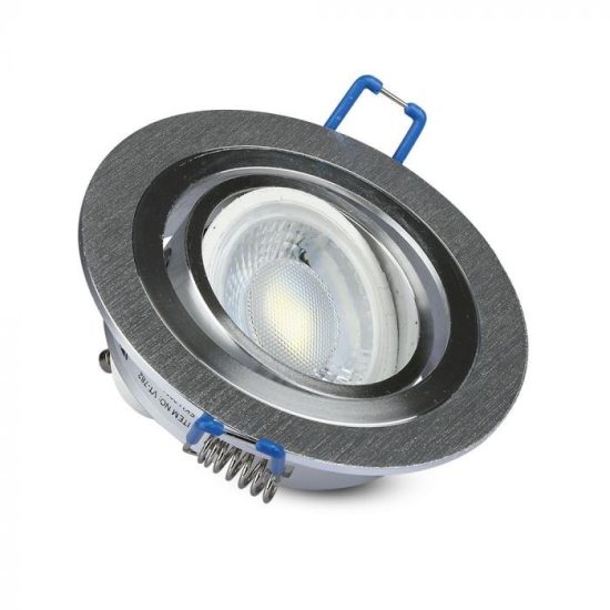 V-TAC LED SPOT BEÉPÍTŐ KERET / GU10 / 1-foglalat / csiszolt alumínium / kerek / billenthető / VT- 782 3600