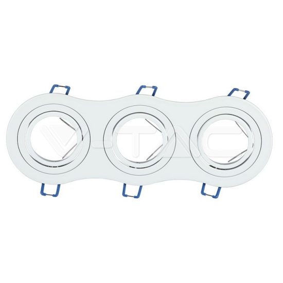 V-TAC LED SPOT BEÉPÍTŐ KERET / GU10 / 3-foglalat / fehér / kerek / billenthető / VT- 784 3603 V-TAC LED SPOT BEÉPÍTŐ KERET / GU10 / 3-foglalat / fehér / kerek / billenthető / VT- 784 3603