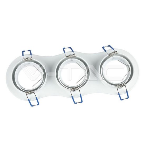 V-TAC LED SPOT BEÉPÍTŐ KERET / GU10 / 3-foglalat / fehér / kerek / billenthető / VT- 784 3603 V-TAC LED SPOT BEÉPÍTŐ KERET / GU10 / 3-foglalat / fehér / kerek / billenthető / VT- 784 3603