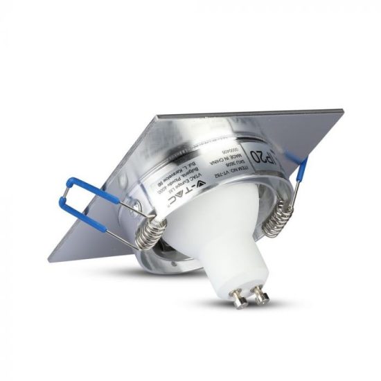 V-TAC LED SPOT BEÉPÍTŐ KERET / GU10 / 1-foglalat / csiszolt alumínium / szögletes / billenthető / VT- 782 3606