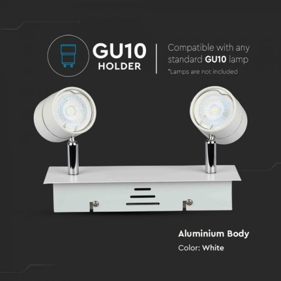 Felületre szerelhető világítás 2 x GU10 foglalattal - 3618 V-TAC