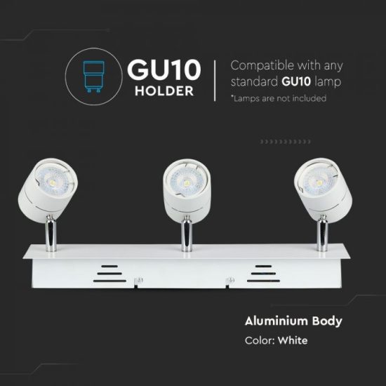 Felületre szerelhető világítás 3 x GU10 foglalattal - 3619 V-TAC