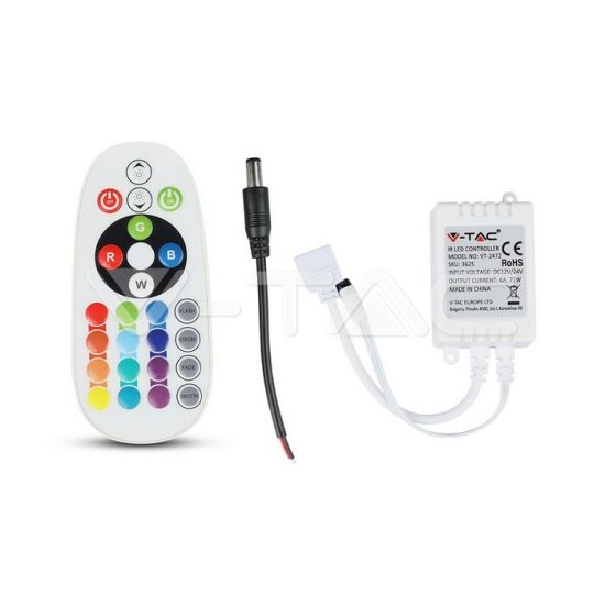 V-TAC RGB LED SZALAG VEZÉRLŐ/ 6A / 72W / VT-2472_24 / 3625 V-TAC RGB LED SZALAG VEZÉRLŐ/ 6A / 72W / VT-2472_24 / 3625