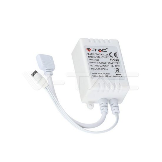 V-TAC RGB LED SZALAG VEZÉRLŐ/ 6A / 72W / VT-2472_24 / 3625 V-TAC RGB LED SZALAG VEZÉRLŐ/ 6A / 72W / VT-2472_24 / 3625