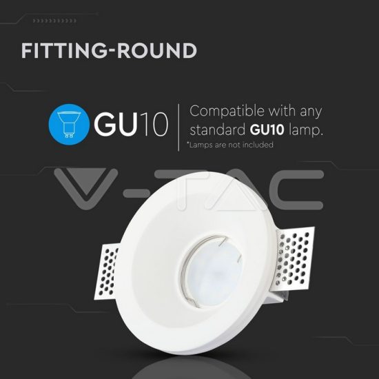 V-TAC LED SPOT BEÉPÍTŐ GIPSZKERET / GU10 / 1-foglalat / fehér / kerek / fix / VT- 776 3640 V-TAC LED SPOT BEÉPÍTŐ GIPSZKERET / GU10 / 1-foglalat / fehér / kerek / fix / VT- 776 3640
