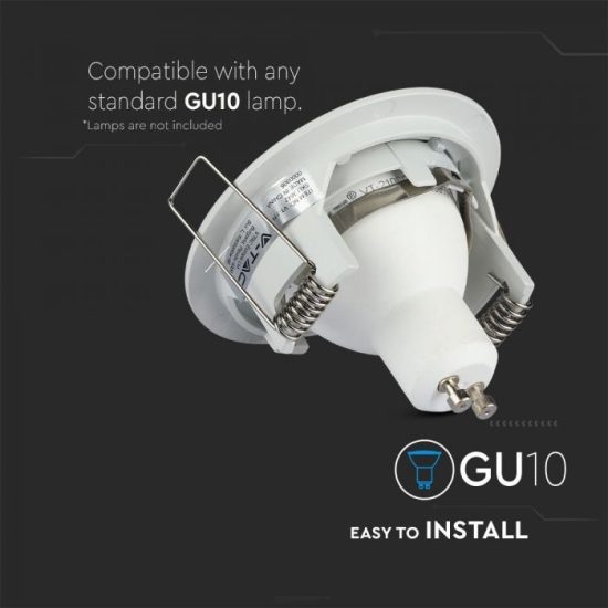 GU10 beépítőkeret fehér kör - 3642 V-TAC