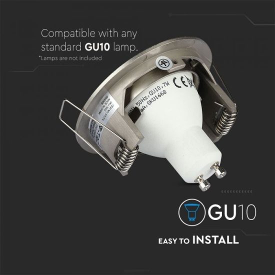 GU10 beépítőkeret nikkel kör - 3643 V-TAC